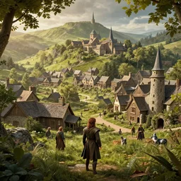 a beautiful photo realistic still image of laketown from the movie the hobbit, very high details by greg rutkowski, trending on artstation, very very detailed, masterpiece,