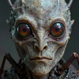 incredibly realistic, too detailed face of insectoid sorcerer, mask with compound eyes, octane render, bump mapping, macro image, global illumination, 8 k, bokeh, enki bilal, yuji himukai, jen zee, peter mohrbacher