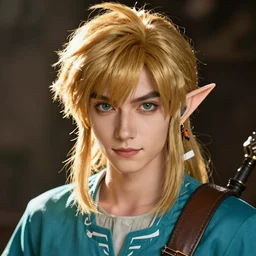 portrait of Link from Legend of Zelda, seductive look, rule of thirds, smooth, sharp focus, James Jean pastiche by Artgerm, octane render
