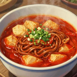 An epic fantastic realism comic book style painting of the most beautiful mapo tofu, unreal 5, DAZ, hyperrealistic, octane render, dynamic lighting
