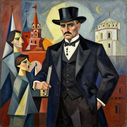 al capone seen visiting the ussr in 1 9 2 3, cubism style