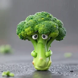 claymation anthropomorphic broccoli complaining about the rain