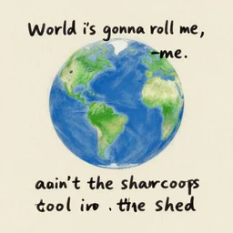 somebody once told me the world is gonna roll me, i ain't the sharpest tool in the shed, digital art