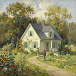 a beautiful painting representative of the art style of thomas kinkade