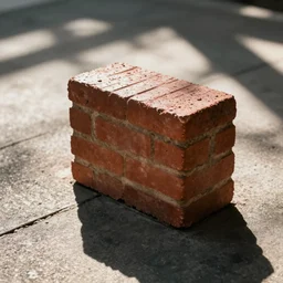 brick sitting on the pavement