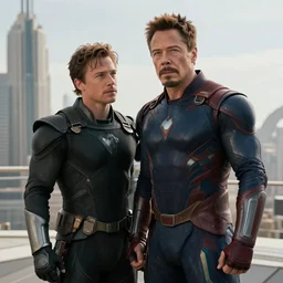 film still of Joseph Gordon-Leavitt!!! as Tony Stark in Avengers Infinity War, 4k