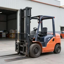 a photo of a forklift on a warehouse dock