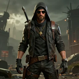 a psychic bandit - raider in the style of fallout / mad - max / metro : 2 0 3 3 trending on artstation deviantart pinterest photorealistic hd 8 k highlights and shadow detailed high resolution