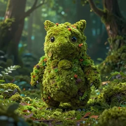 magical creature made of moss, desktop background, path traced, highly detailed, high quality, digital painting, by studio ghibli, lise deharme, alexander jansson, paul lehr, tim white, hans zatzka, george stubbs, louis wain, alphonse mucha