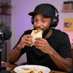 Twitch Streamer Criken eating a burrito live on stream