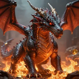 close-up portrait film still, beautiful dragon with wet skin in a pit of fire, treasures of gold, trending on artstation, blizzard concept artists, Frank frazetta, Arthur Rackham, peter mohrbacher, Boris Vallejo, cinematic, hyper realism, high detail, octane render, high contrast, vibrant, trending on artstation, 8k