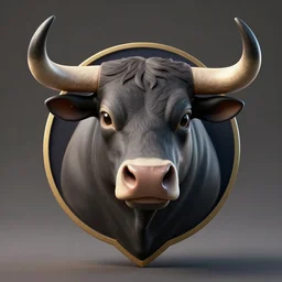 bull, logo, masterpiece. rendered in blender, ultra realistic, smooth shading, ultra detailed, high resolution, cinematic, unreal 6, perfect face, fine details, studio lighting, subtle shadows, art by katsuya terada, photorealism, hyper realism, octane render, hyper detailed, canon eos r 3, f / 1. 4, iso 2 0 0, 1 / 1 6 0 s, medium shot, 8 k, raw, unedited, in - frame,, - h 5 7 6