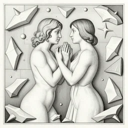 the emanation of love and hate, fragments, fututre, past, inspired by lise deharme, peter mohrbache, albrecht durer, marcel duchamp, abstract, a level art, intricate, pop surrealism, digital poster, ornately detailed, photorealism, trending in artstation