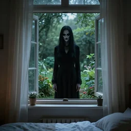 starring through your bedroom window to see nightmare fuel standing in your garden