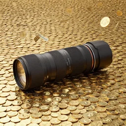 4 k hd, high resolution photograph of fields covered with gold coins, raining dollars, shot with sigma f / 4. 2, 2 5 0 mm sharp lens, wide shot, high level texture render
