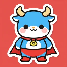 cute miss mascot tauros tauros tauros super hero sticker art, cronobreaker, beeple game icon