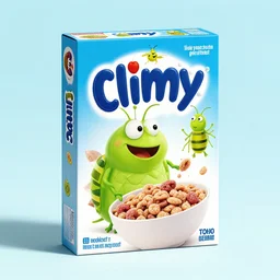 slimy insects brand breakfast cereal box design