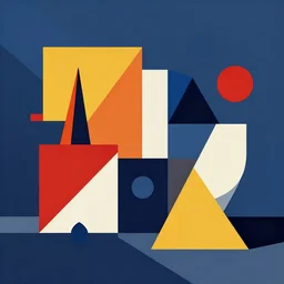 a colorful abstract shapes vector art by bauhaus
