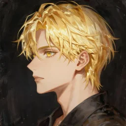 portrait of a blond male anime character ultra realistic painting, profile picture