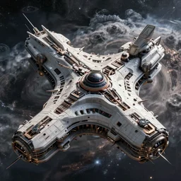 a highly detailed roid ship, stellar architecture, chaotic atmopshere, unreal engine, very detailed