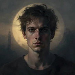 A new dawn from the darkness, male portrait, mental health, psychology, inner demons, Concept Art, Detailed, a masterpiece by Martine Johanna