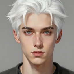 beautiful male face, white hair, by jeremy mann, by greg rutkowski, by noah bradley, digital painting