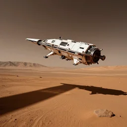 a spaceship landing on Mars