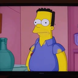 Arnold Schwarzenegger on the Simpsons, 1999 cartoon, still frame screenshot from television