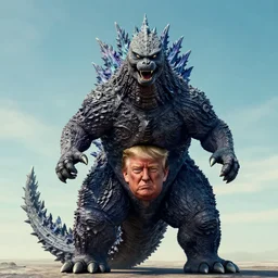 godzilla with donald trump's face