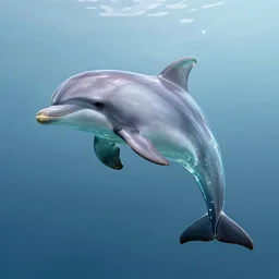 a dolphin made of glass, digital art