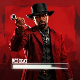kanye west in the red dead redemption loading screen, masterpiece, 8 k, 4 k, art by daren bader