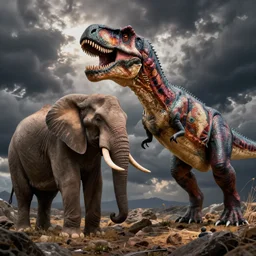 elephant and tyrannosaurus rex!!! hybrid!!!