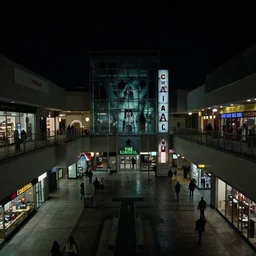 the liminal mall, 4k, mid night, scary, vey dark, 2000s photo
