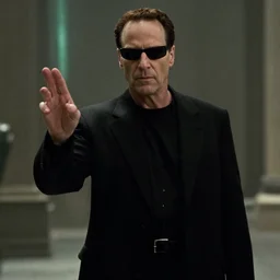 Larry David in the Matrix, cinematic movie still, 8k HDR