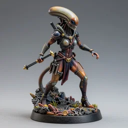 ||80mm resin detailed miniature of a Alien || fight against ||a Female warrior||, Product Introduction Photos
