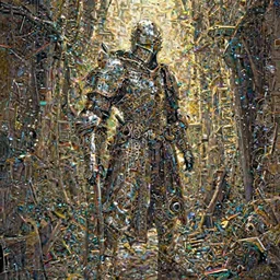 cyberpunk knights in an alley of derelict tech, atmospheric lighting, painted, intricate, golden hour, ultra detailed by philippe druillet