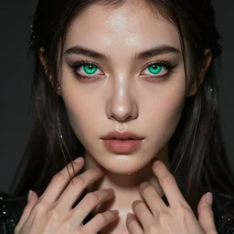 epic masterpiece portrait alice in dungeons and dragons,  sweaty skin, hyperrealistic, octane render, cinematic, beautiful face and flawless skin, perfect hands, emeralds by Edgar Maxence and Ross Tran and Michael Whelan, Legends of Runeterra