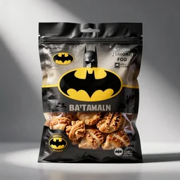 a package of batman food, product photo,