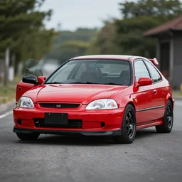 photograph of a Honda Civic EK9 Type-R, sigma 85mm f/1.4, 4k, depth of field, high resolution, 4k, 8k, hd, full color