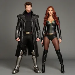 colin farrell as gambit wearing steel boots with jessica alba as rogue