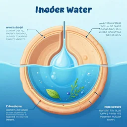 infographic showing the inner structure of water