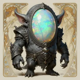anthropomorphic d 2 0 goblin oval grey wide head in opal darkiron mr bean, intricate, elegant, highly detailed monster, digital painting, artstation, concept art, sharp focus, illustration, art by artgerm, bob eggleton, michael whelan, stephen hickman, richard corben, wayne barlowe, greg rutkowski, alphonse mucha, 8 k