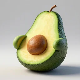 an armchair in the form of an avocado, digital art