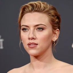 scarlett johansson as a orange, realistic, portrait, detailed