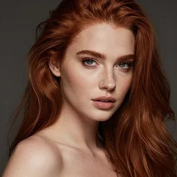 close - up of a very sexy, beautiful and attractive ginger girl