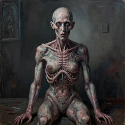 Painting, Creative Design, Depression, Biopunk, Body horror, by Marco Mazzoni, Francis Bacon