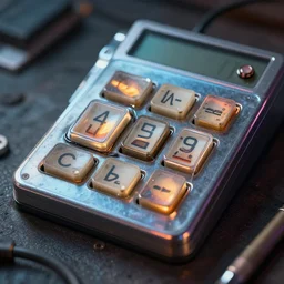 retro futuristic keypad