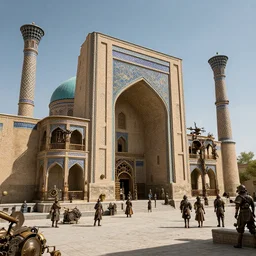 old samarkand city, steampunk style, realistic, high detail,