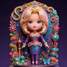 Dolly Parton as Pixar figurine, vibrant, hyperrealistic, Maximalism, mystical, ornate, Intricate