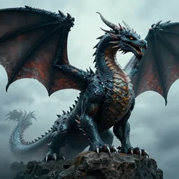 a majestic dragon, in alan lee and marc simonetti and emil melmoth style  , cinematic lighting